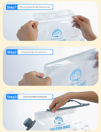 1 Piece Grey 8L Foldable Water Bag - Large Capacity Portable Water Carrier with Spigot for Camping & Outdoors - Product image 10