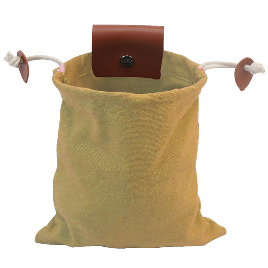 Khaki Collapsible Canvas Foraging Pouch - Hands-Free Belt Bag for Hiking & Camping Activities - Main product image