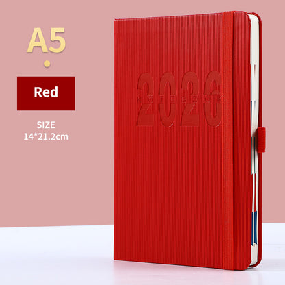 Red 2026 A5 English Daily Planner Notebook 365-Day Schedule Book for Monthly & Annual Planning - Main product image