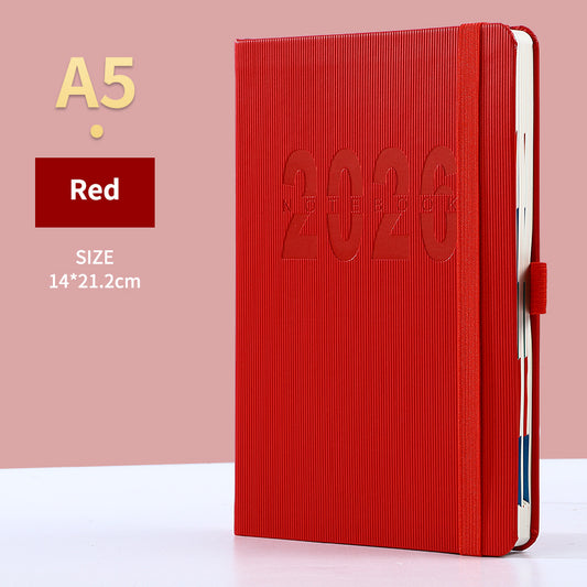 Red 2026 A5 English Daily Planner Notebook 365-Day Schedule Book for Monthly & Annual Planning - Main product image