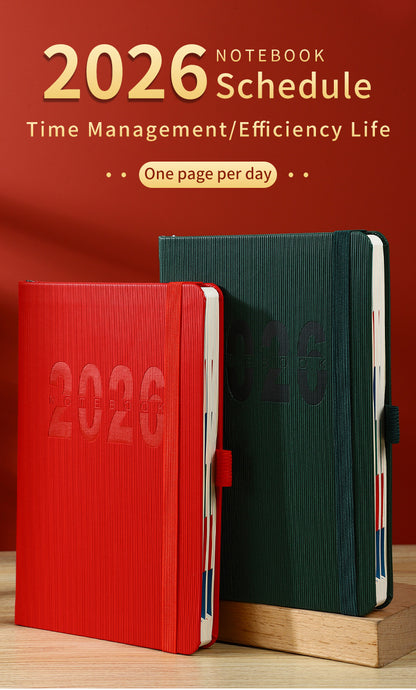 Red 2026 A5 English Daily Planner Notebook 365-Day Schedule Book for Monthly & Annual Planning - Product image 2