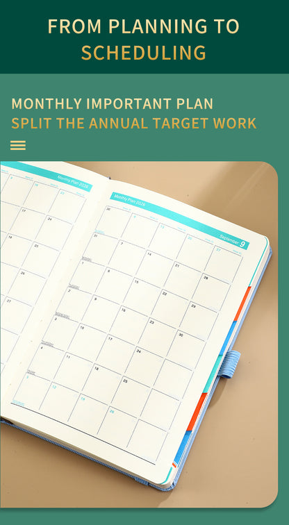 Red 2026 A5 English Daily Planner Notebook 365-Day Schedule Book for Monthly & Annual Planning - Product image 3