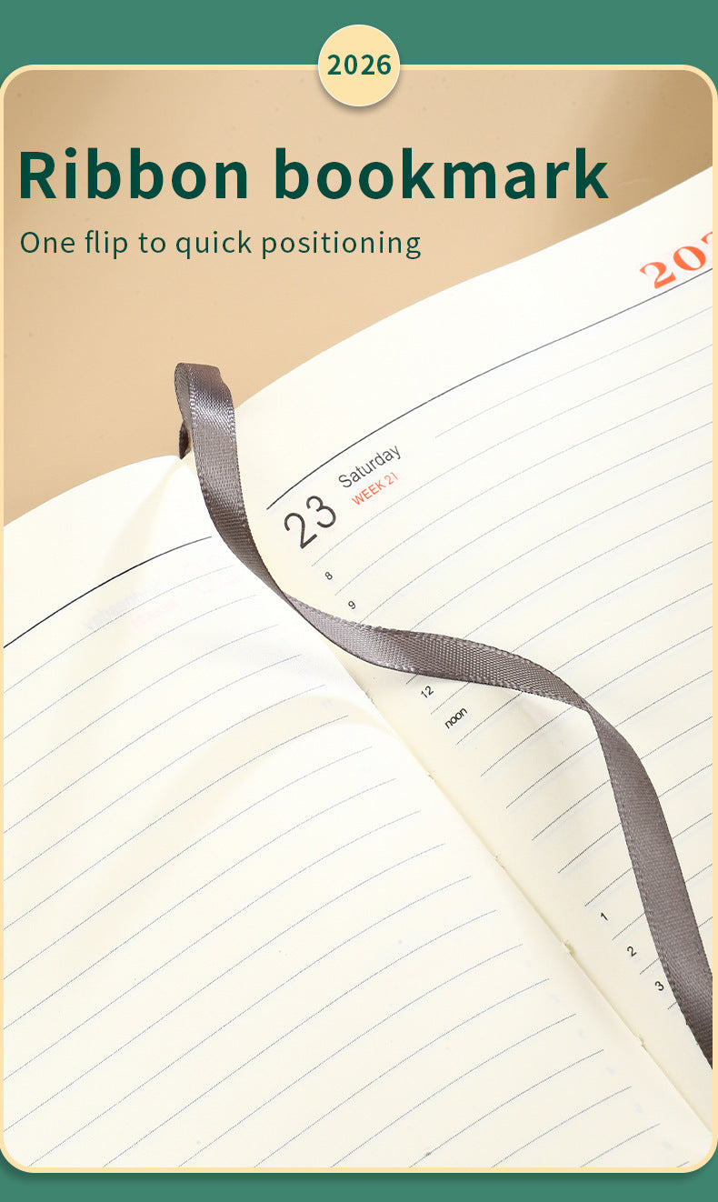 Red 2026 A5 English Daily Planner Notebook 365-Day Schedule Book for Monthly & Annual Planning - Product image 5