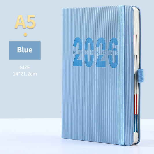 Blue 2026 A5 English Daily Planner Notebook 365-Day Schedule Book for Monthly & Annual Planning - Main product image