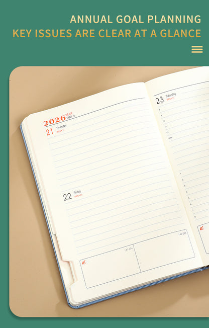 Orange 2026 A5 English Daily Planner Notebook 365-Day Schedule Book for Monthly & Annual Planning - Product image 4