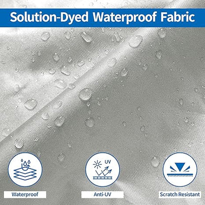 Grey Heavy Duty Waterproof Tarp Covers with Storage Bag, Fits V-Hull, Fish&Ski, Pro-Style, Fishing, Runabout, Bass Boats, 14-16FT(530cm*290cm) - Product image 3