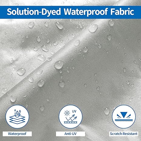 Black Heavy Duty Waterproof Tarp Covers with Storage Bag, Fits V-Hull, Fish&Ski, Pro-Style, Fishing, Runabout, Bass Boats, 14-16FT(530cm*290cm) - Product image 3