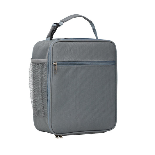Grey Portable Insulated Lunch Bag - Large Capacity Thermal Cooler Tote with Shoulder Strap for Work, School, and Picnic - Main product image