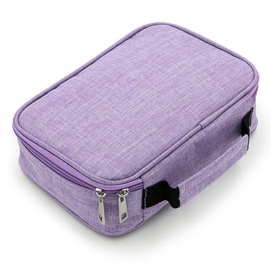 Purple Large Capacity 72-Slot Pencil Case - Multi-functional Oxford Cloth Storage for Students, Artists & Stationery (23x7x16 cm, 228g) - Main product image