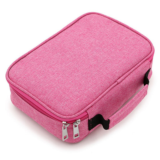 Pink Large Capacity 72-Slot Pencil Case - Multi-functional Oxford Cloth Storage for Students, Artists & Stationery (23x7x16 cm, 228g) - Main product image