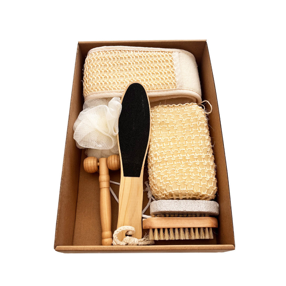7pcs Natural Spa Bath Gift Set - Includes Body Brush, Sisal Loofah, Pumice Stone and Scrubber - Luxury Home Body Care Kit for Gifting - Product image 3