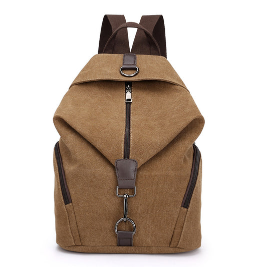 Brown Women's Vintage Canvas Backpack Casual Daypack Retro College School Bag Large Capacity Rucksack for Travel Work & Daily Use - Main product image