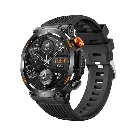 HT17 Orange Outdoor Rugged Sports Smartwatch with Bluetooth Calling - 7 - Day Battery, IP68 Waterproof, Multi - Health Monitor & Fitness Tracking