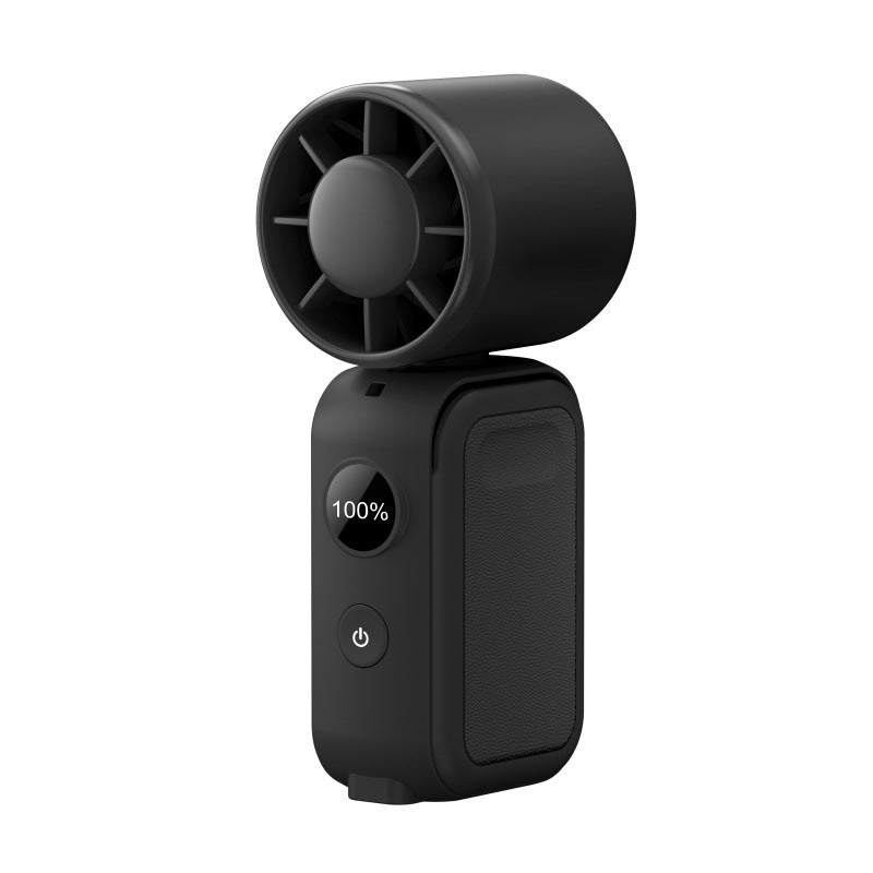 Light green Portable Handheld Fan 350 Degree Rotation Foldable Neck Hanging Waist Fan with Magnetic Base LED Display 5 Speed Personal Fan