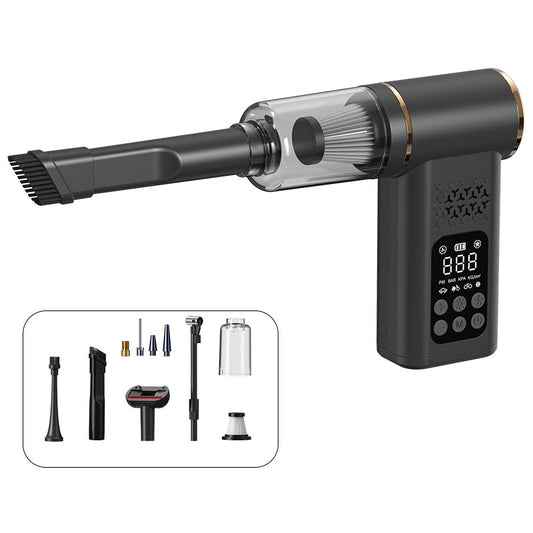 4-in-1 Car Vacuum Cleaner and Tyre Inflator Portable Cordless Air Pump with LED Light and Digital Pressure Gauge