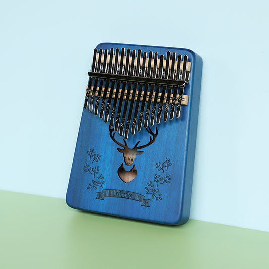 Sapphire blue forest deer 17 Key Kalimba Thumb Piano Solid Wood Portable Finger Piano for Beginners and Music Lovers Includes Tuning Kit and Bag for Australian Lifestyle - Main product image