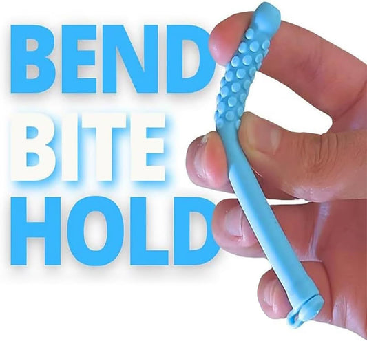 5 Pack Mint Essential Oil Breathing Sticks Silicone Chew Tubes for Oral Fixation Stress Relief & Quit Smoking Support Blue - Main product image