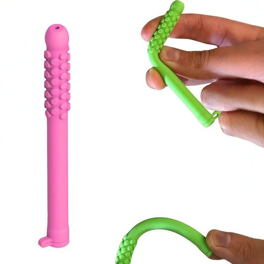 5 Pack Strawberry Flavoured Air Breathing Stick Food Grade Silicone Oral Fixation Tool for Habit Replacement & Stress Relief Pink - Main product image