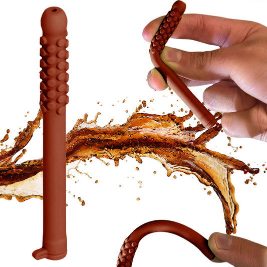 5 Pack Cola Scented Sensory Chewing Tubes Silicone Essential Oil Breather Sticks for Anxiety & Stress Relief Brown - Main product image