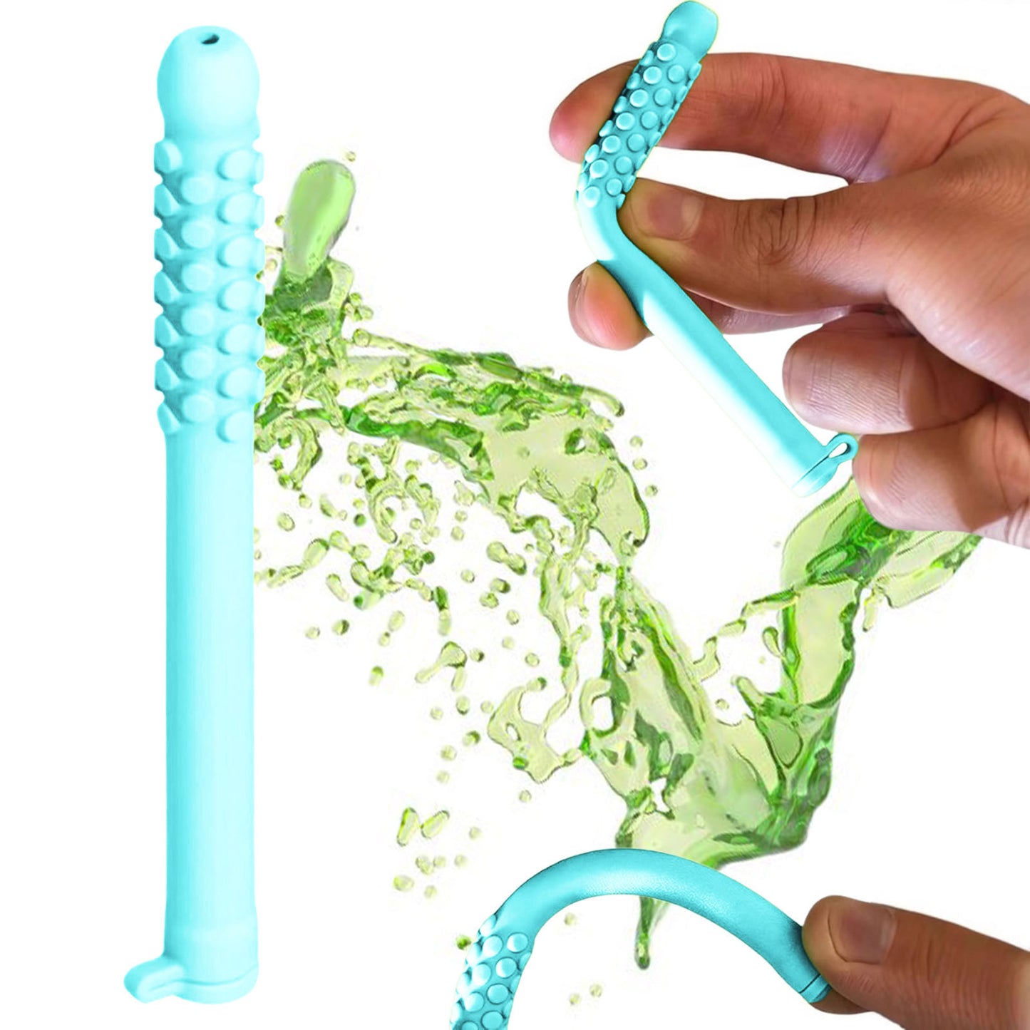 5 Pack Silicone Essential Oil Breathing Stick Oral Fixation Aid Chewable Sensory Tool for Stress Relief & Focus Soda Flavor Blue - Main product image