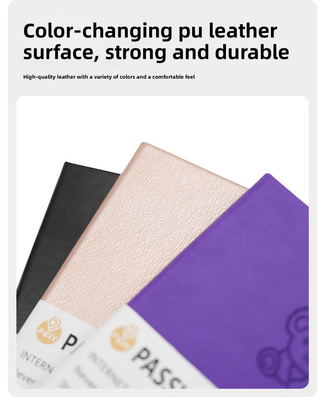 Black Password Log Book with Alphabetical Tabs Internet Address Organizer Small PU Leather Notebook with Owl Design Pen Holder and Inner Pocket Ideal for Home and Office - Product image 7