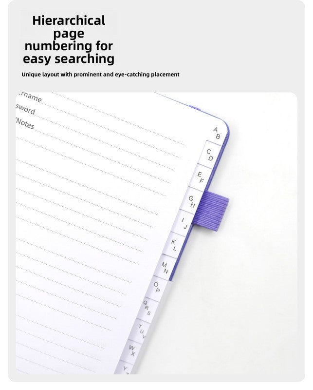 Deep purple Password Log Book with Alphabetical Tabs Internet Address Organizer Small PU Leather Notebook with Owl Design Pen Holder and Inner Pocket Ideal for Home and Office - Product image 6