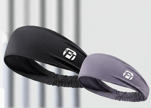 2 Pcs Cooling Sports Headband Moisture Wicking Sweatband for Running Gym & Yoga Non Slip Stretchy Hair Band Black & Purple - Main product image