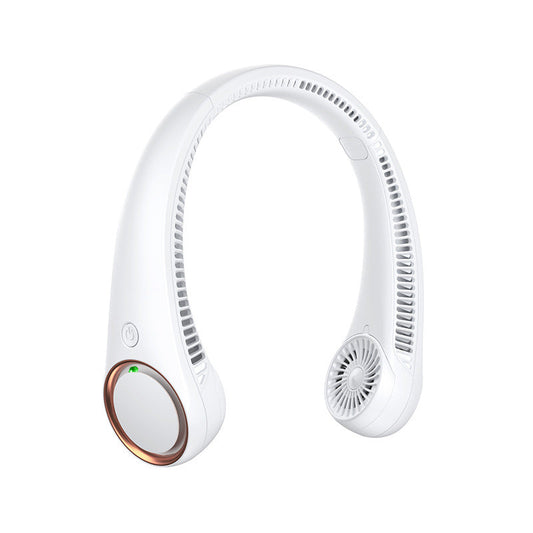 Portable Neck Fan Rechargeable Bladeless Personal Fan 3 Speeds Quiet Hands Free Cooling Device with 360 Airflow USB Type