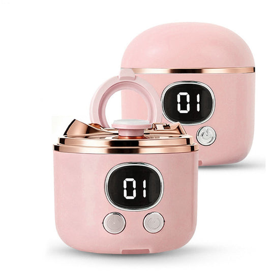 2-in-1 Electric Nail Clipper with Magnifying Glass & LED Light - Automatic Nail Trimmer & Polisher for Babies, Seniors & Adults - Safe USB Rechargeable Manicure Tool with Debris Storage - Pink - Main product image