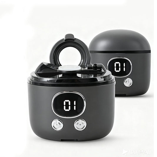 2-in-1 Electric Nail Clipper with Magnifying Glass & LED Light - Automatic Nail Trimmer & Polisher for Babies, Seniors & Adults - Safe USB Rechargeable Manicure Tool with Debris Storage - Black - Main product image