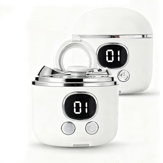 2-in-1 Electric Nail Clipper with Magnifying Glass & LED Light - Automatic Nail Trimmer & Polisher for Babies, Seniors & Adults - Safe USB Rechargeable Manicure Tool with Debris Storage - White - Main product image