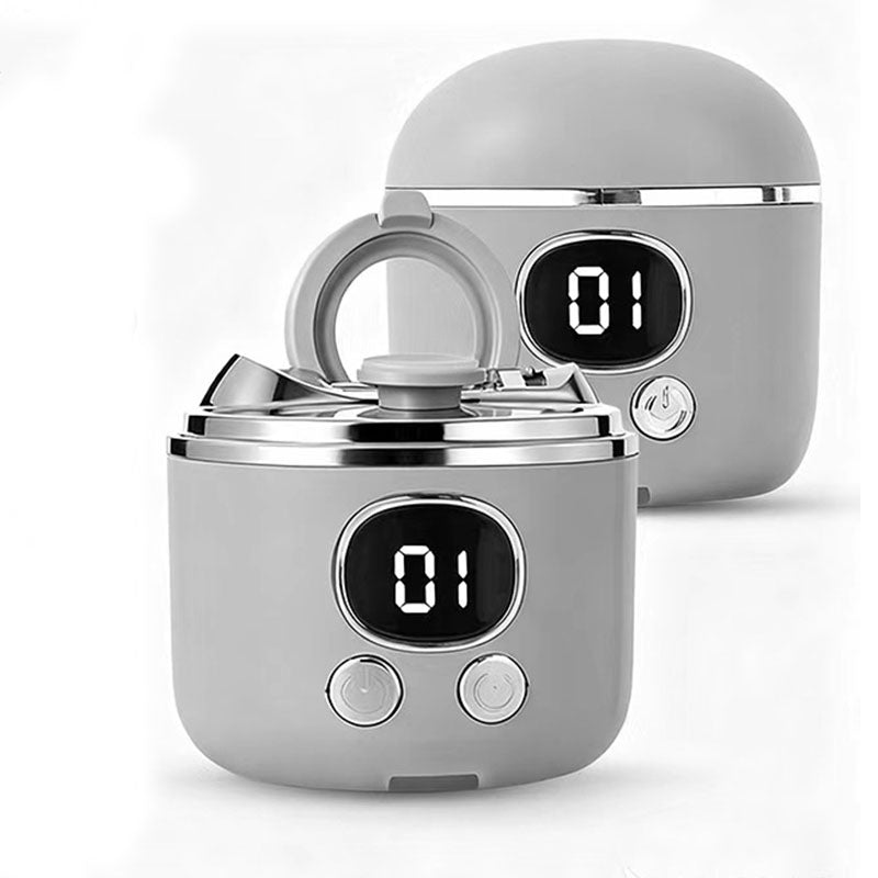 2-in-1 Electric Nail Clipper with Magnifying Glass & LED Light - Automatic Nail Trimmer & Polisher for Babies, Seniors & Adults - Safe USB Rechargeable Manicure Tool with Debris Storage - Grey - Main product image