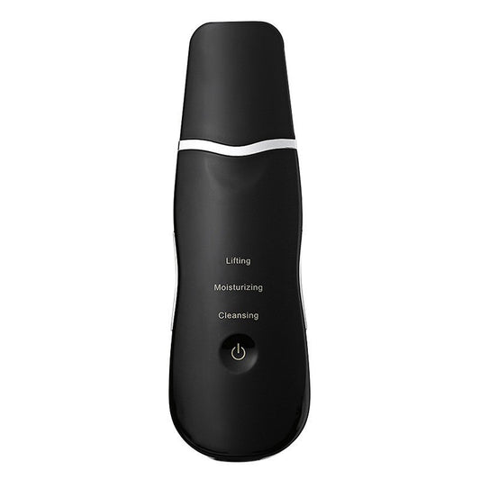 Ultrasonic Skin Scrubber Facial Spatula Blackhead Remover & Pore Cleaner with Ion EMS Lifting Mode Rechargeable Beauty Tool Black - Main product image