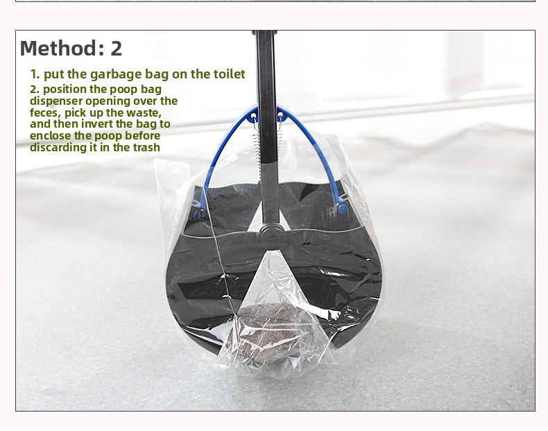 Medium Foldable Pet Pooper Scooper 45cm Portable Dog Waste Jaw Clamp with Bone Dispenser & 20 Bags Blue - Product image 4