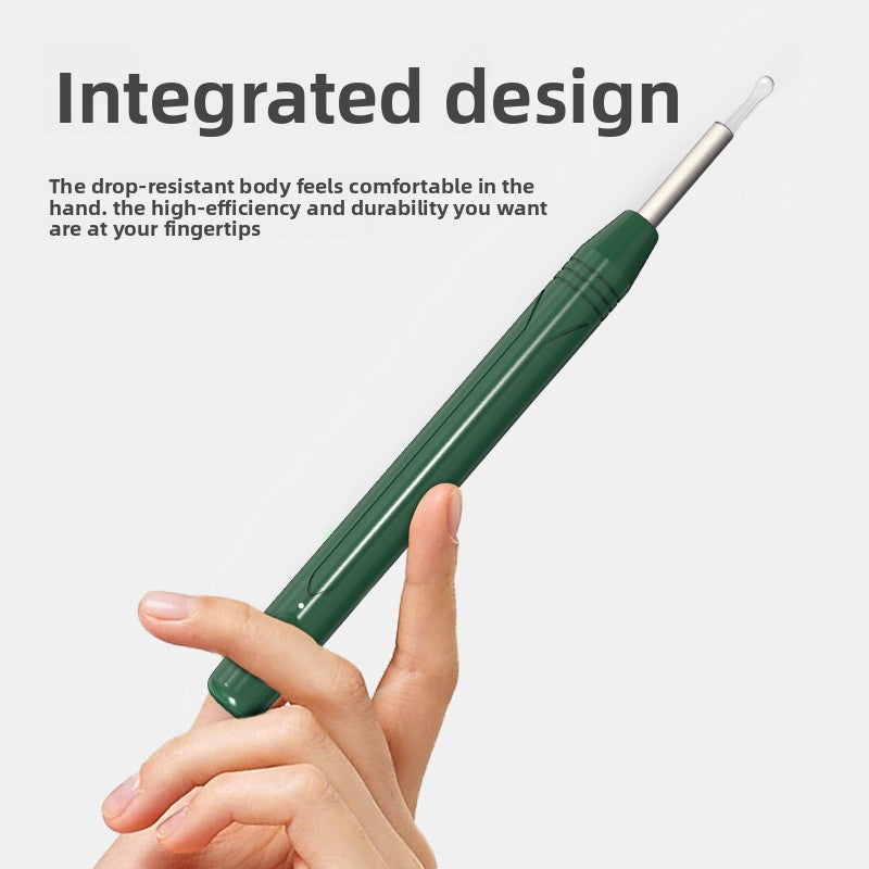 Smart Visual Ear Wax Removal Tool with HD Camera WiFi Wireless Otoscope Ear Cleaner 3.5mm Ultra Slim Lens for iPhone Android Green - Main product image