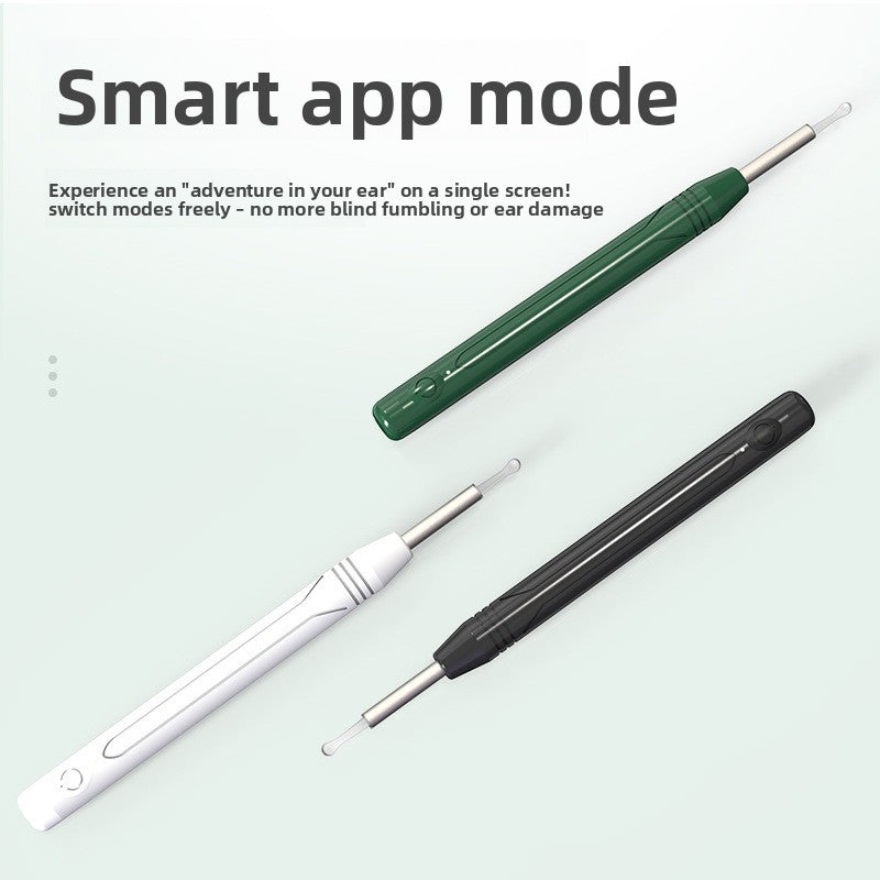 Smart Visual Ear Wax Removal Tool with HD Camera WiFi Wireless Otoscope Ear Cleaner 3.5mm Ultra Slim Lens for iPhone Android Green - Product image 4