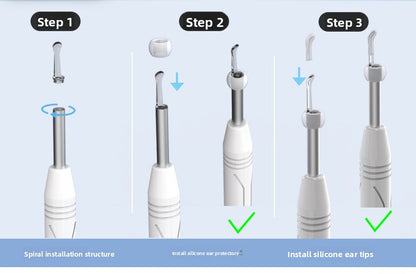 Smart Visual Ear Wax Removal Tool with HD Camera WiFi Wireless Otoscope Ear Cleaner 3.5mm Ultra Slim Lens for iPhone Android Green - Product image 9