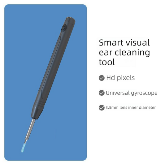 Smart Visual Ear Wax Removal Tool with HD Camera WiFi Wireless Otoscope Ear Cleaner 3.5mm Ultra Slim Lens for iPhone Android Black - Main product image