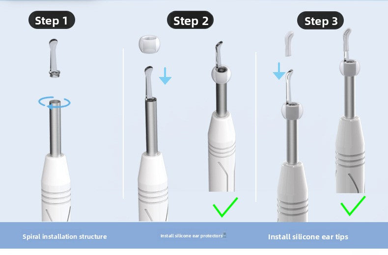 Smart Visual Ear Wax Removal Tool with HD Camera WiFi Wireless Otoscope Ear Cleaner 3.5mm Ultra Slim Lens for iPhone Android Black - Product image 9