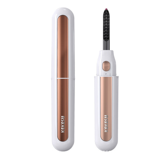 Heated Eyelash Curler Rechargeable Electric Lash Curler with LCD Display 2 Temperature Modes Fast Heating Long Lasting Natural Curl Tool White - Main product image