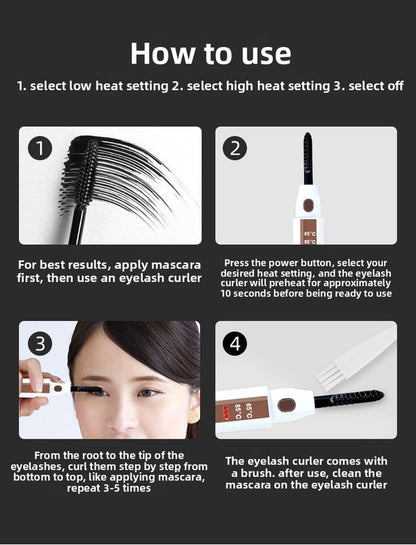 Heated Eyelash Curler Rechargeable Electric Lash Curler with LCD Display 2 Temperature Modes Fast Heating Long Lasting Natural Curl Tool Green - Product image 5