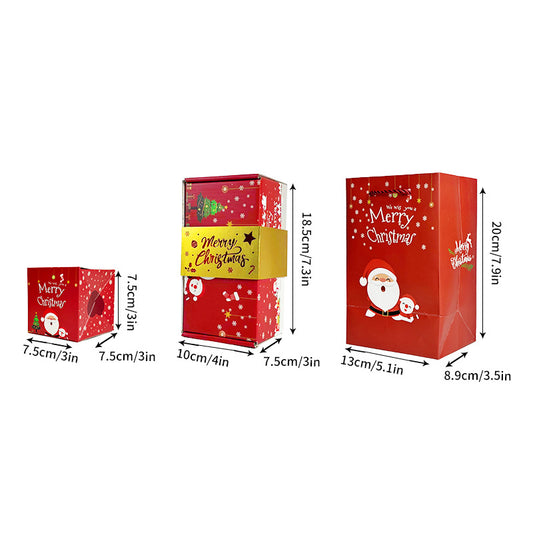 Red Pop-Up Jumping Gift Box Set (20 Bouncing Boxes) - Christmas / Valentine's Day Creative Surprise Gift Kit for Cash & Tiny Gift - Main product image