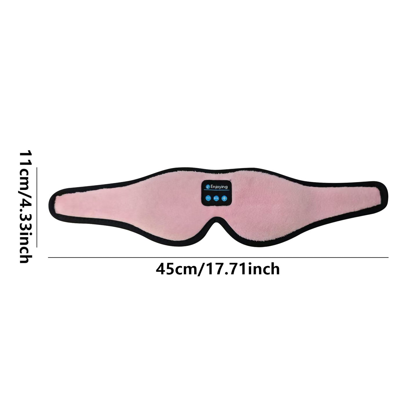 Black 3D Wireless Bluetooth Sleep Mask with Integrated Stereo Headphones - 100% Blackout Memory Foam Eye Mask, Ultra-Long Battery Life & Washable Design