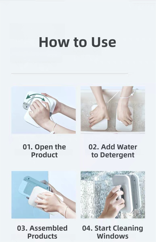 One Pair Magnetic Double-Sided Window Cleaner for 3-10mm Glass - Professional Glass Scrubber with 8X Strong Suction Power & Safety Rope - Product image 5