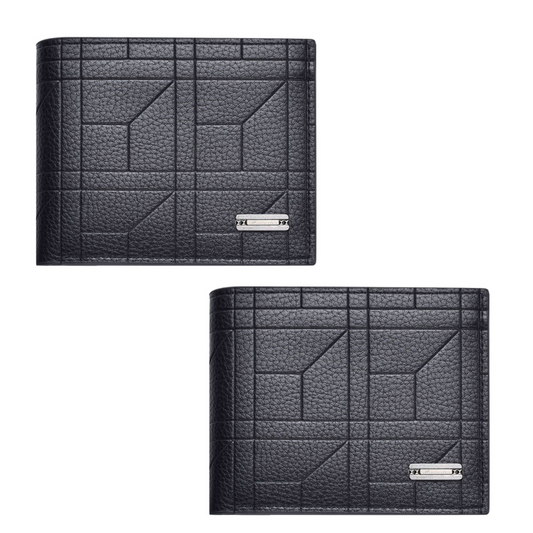 2 - Pack Light Brown Men's Ultra - Thin PU Leather Wallet - Compact & Stylish Bi