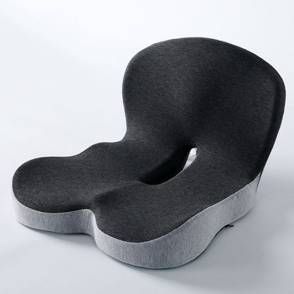 Black-Grey Ergonomic Memory Foam Seat Cushion & Lumbar Support(44x42x32CM) - Relieves Sciatica & Corrects Posture with Breathable Cover - Main product image