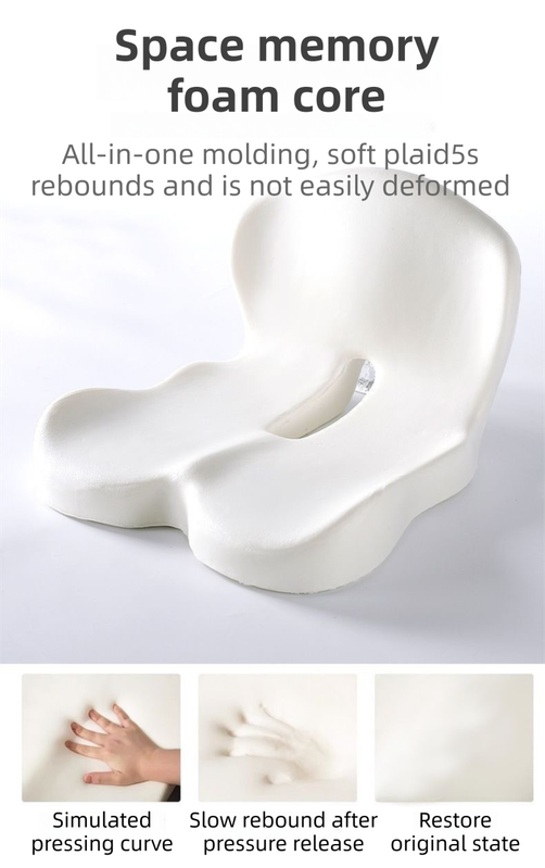 Black Ergonomic Memory Foam Seat Cushion & Lumbar Support(44x42x32CM) - Relieves Sciatica & Corrects Posture with Breathable Cover - Product image 2