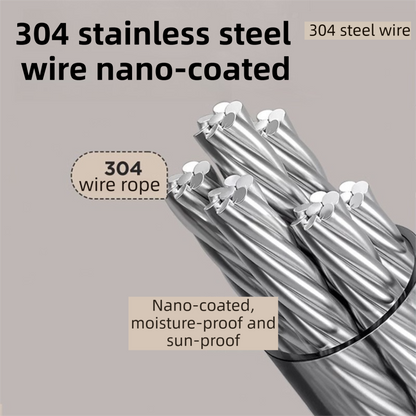 White 4.2M Heavy Duty Invisible Retractable Clothesline - Rustproof & Drill-Free Laundry Hanger with 20kg Load Capacity - Product image 3