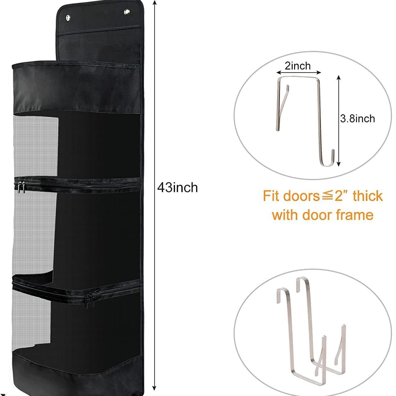 Over-the-Door Hanging Sports Gear Organizer With Zipper for Easy-Access to Bottom - Heavy-Duty Mesh Storage Bag for Balls & Kids' Toys - Product image 5