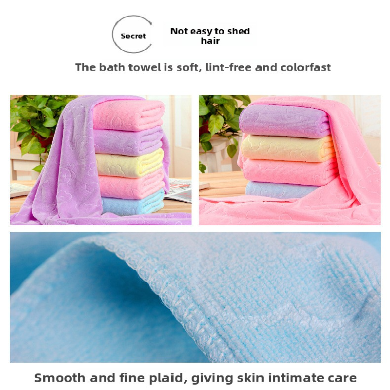 2-Pack Blue Embossed Microfiber Bear Bath Towels – 70 x 140 cm, Ultra-Absorbent and Soft for Bath, Beach & Gym - Product image 3